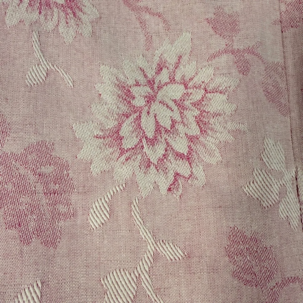 Ann Taylor Petites‎ 8P Pink Floral Jacquard Brocade Linen blend Blazer Easter
